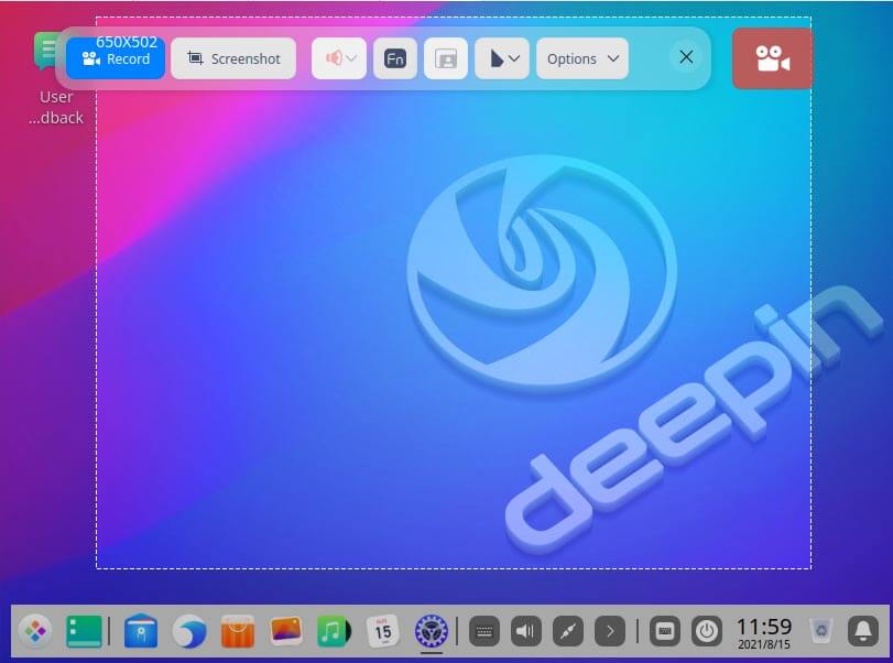 Take screenshot Deepin Linux