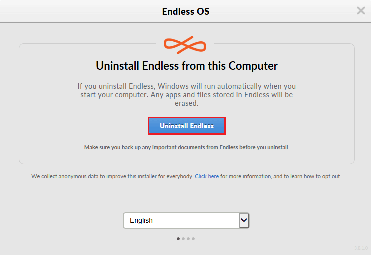 Uninstall Endless OS