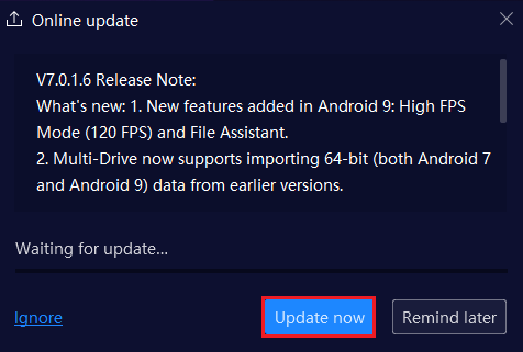 Update now Nox Player
