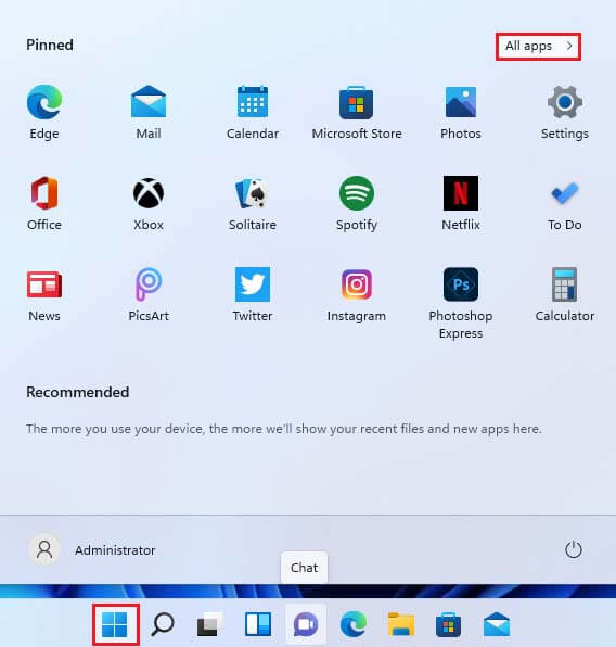 Windows 11 All apps