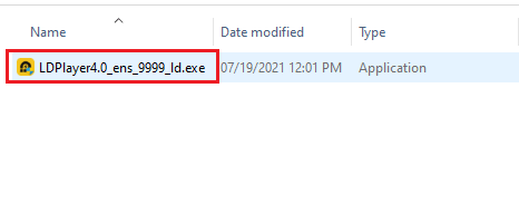 Windows explorer LDPlayer setup file