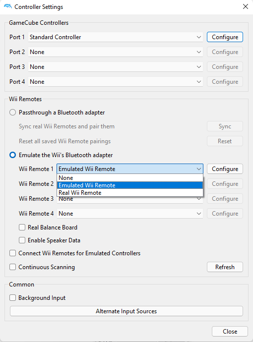 Dolphin emulator controller settings