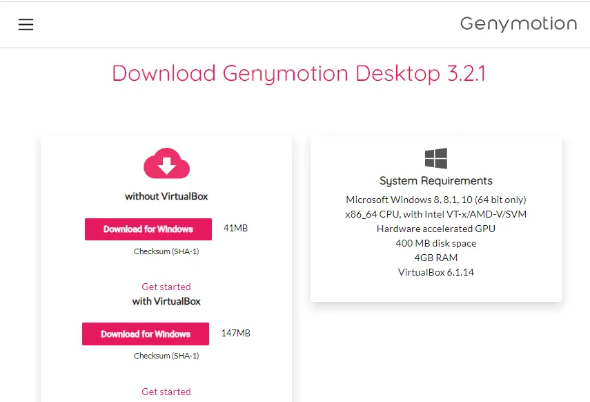 Download Genymotion Desktop