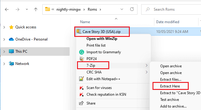 Extract zip files