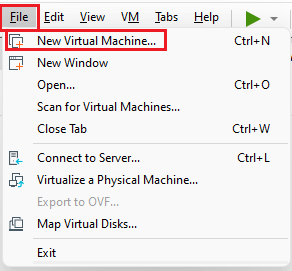 File new virtual machine