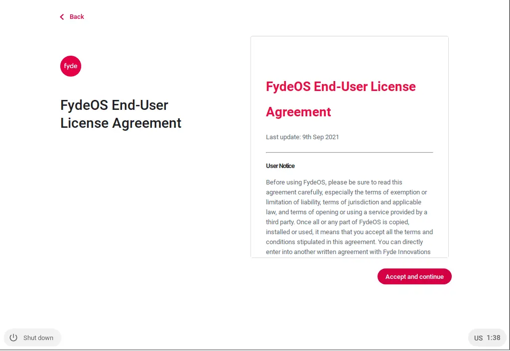 FydeOS end user license