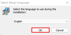 Genymotion select setup language