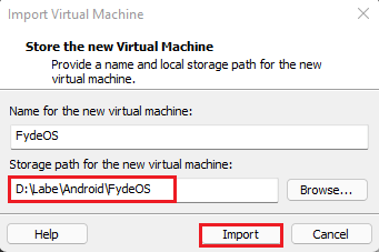 Import Virtual Machine