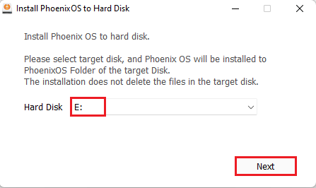 Install Phoenix OS to hard disk