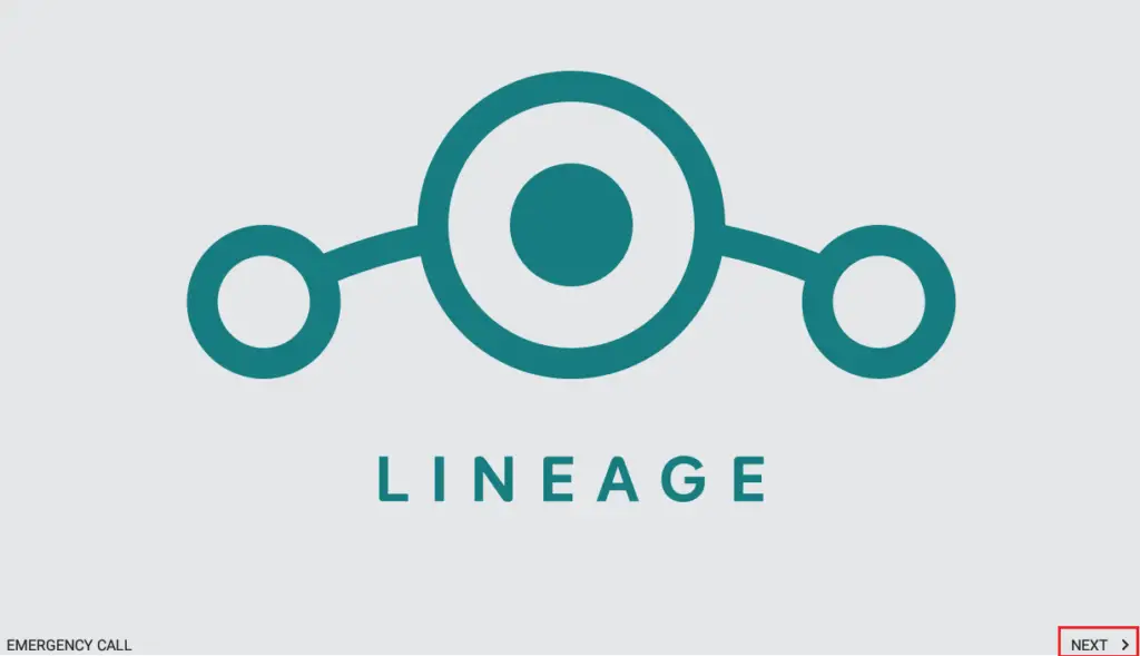 LineageOS welcome screen