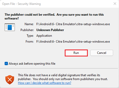 Open file security warnings