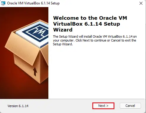 Oracle VM virtualbox wizard