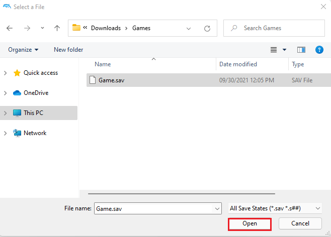 Select a file Dolphin