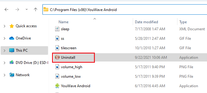 YouWave installed folder