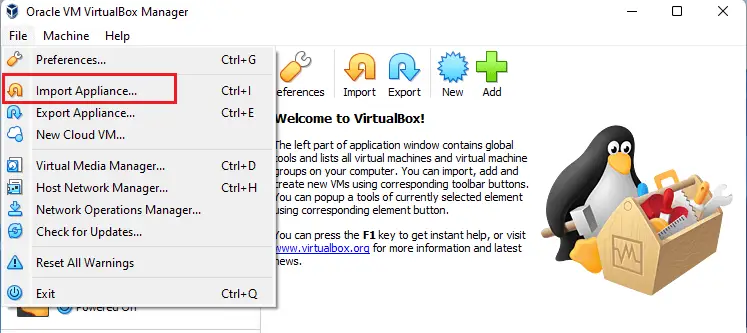 Import VirtualBox VM
