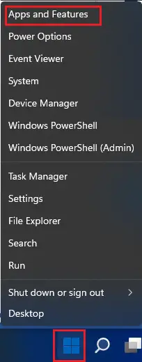 Windows 11 start button right-click