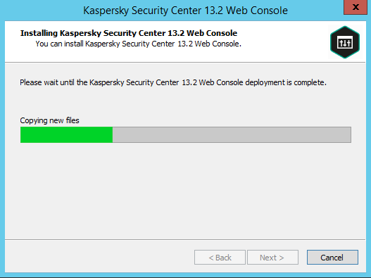 Installing Kaspersky Security Center 13.2 Web Console