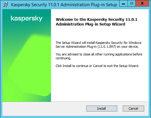 Kaspersky administration plug-in install