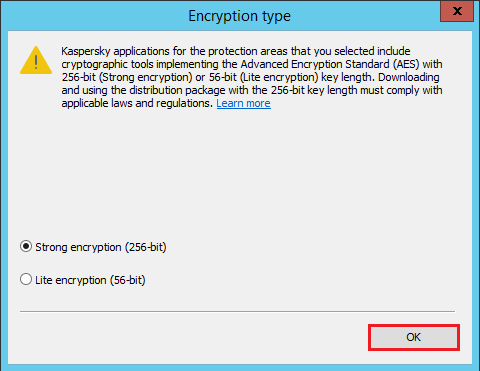 Kaspersky encryption type