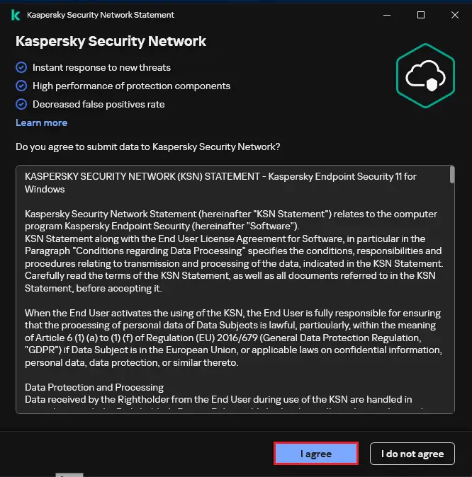 Kaspersky security network statement