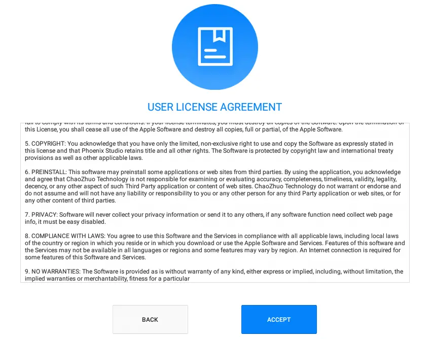 Phoenix OS user license agreement