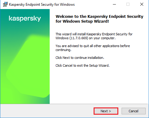 Welcome to the Kaspersky Wizard