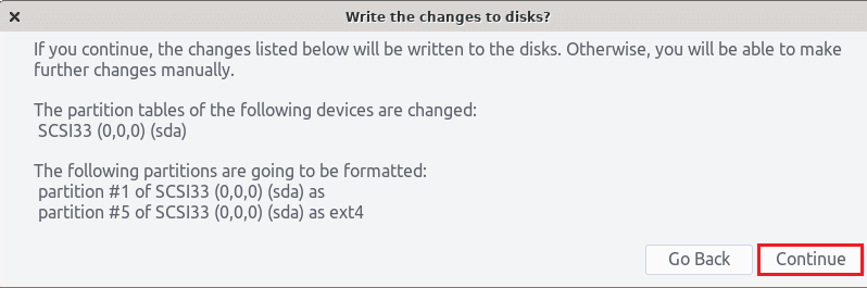 Write the change to disk Enso OS