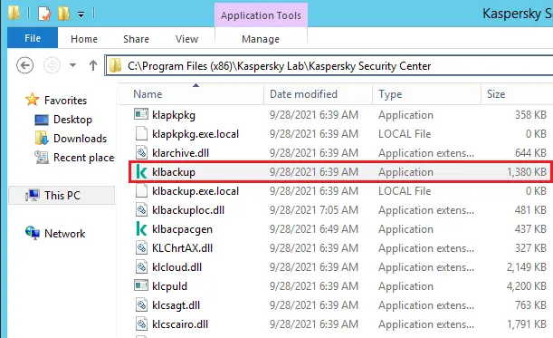 Backup Kaspersky Server Database, How to Backup Kaspersky Server Database