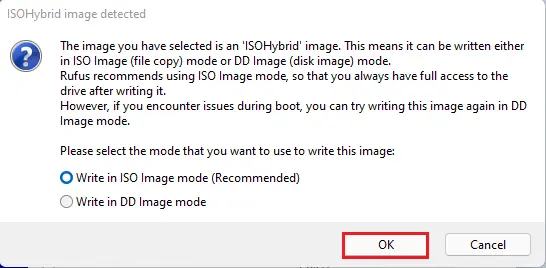 Rufus ISO hybrid image
