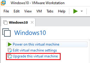 Upgrade VMware Workstation