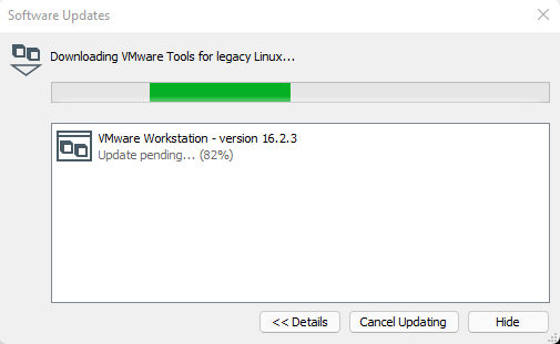 VMware Workstation software updates