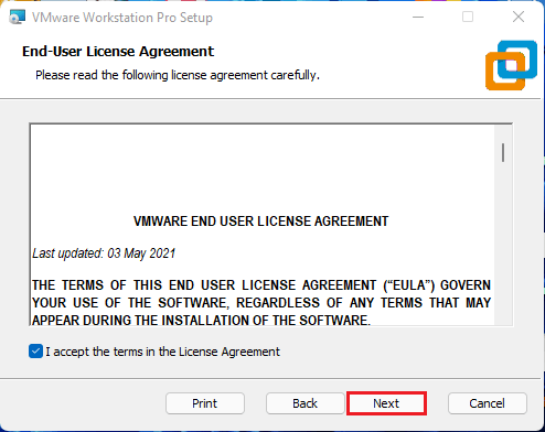 VMware end-user license agreement