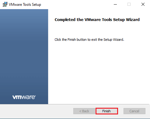 VMware tools setup completed