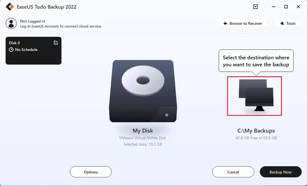 EaseUS Todo Backup interface