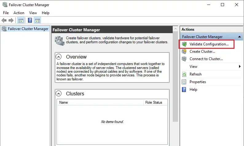 Failover cluster manager