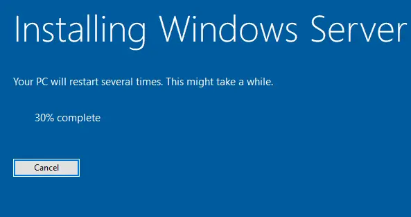 Upgrade Domain Controller In Progress