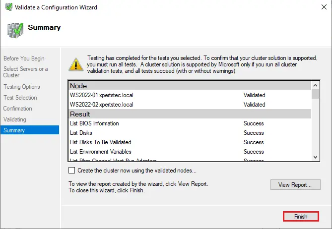 Validate a configuration summary