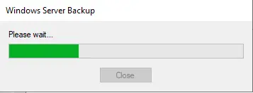 windows server backup progress