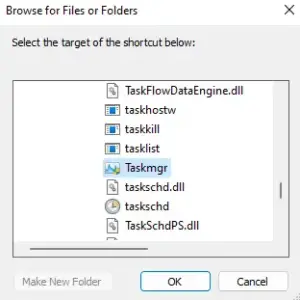 browse for files or folders