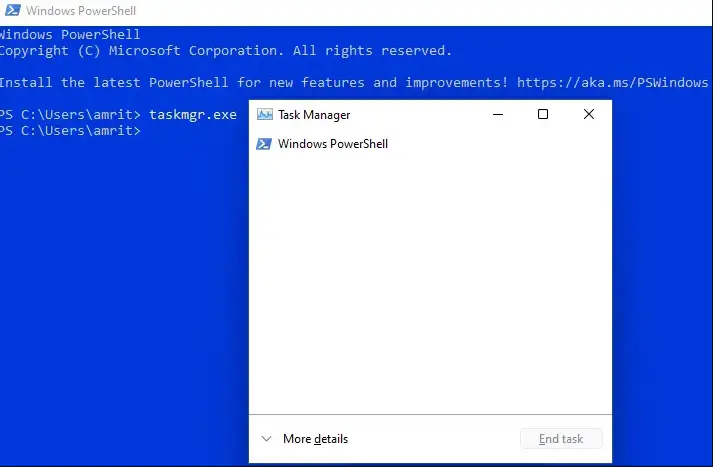 open task manager powershell