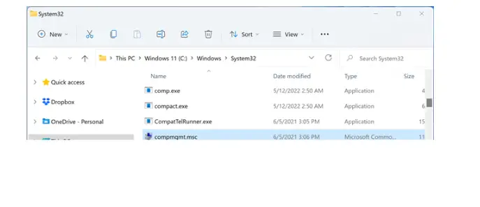 compmgmt.msc in system 32