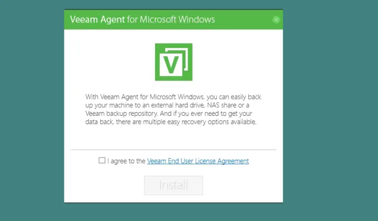 install veeam agent for windows