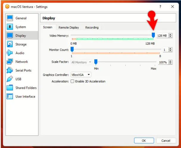 macos ventura virtualbox settings