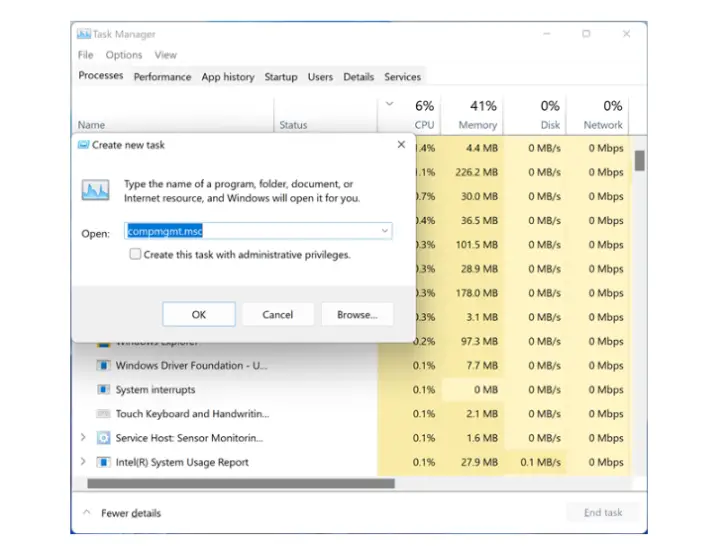 task manager compmgmt.msc