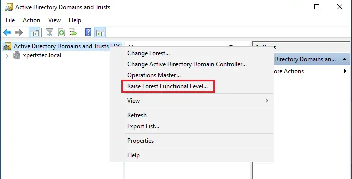 Active directory domains and trusts