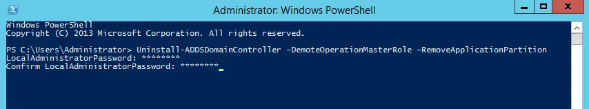 Demote domain controller PowerShell