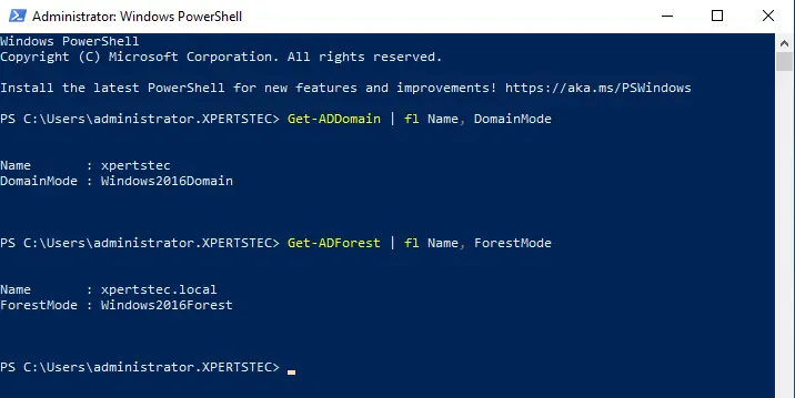 Get-addomain PowerShell