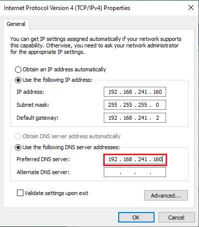 Internet protocol version 4 properties