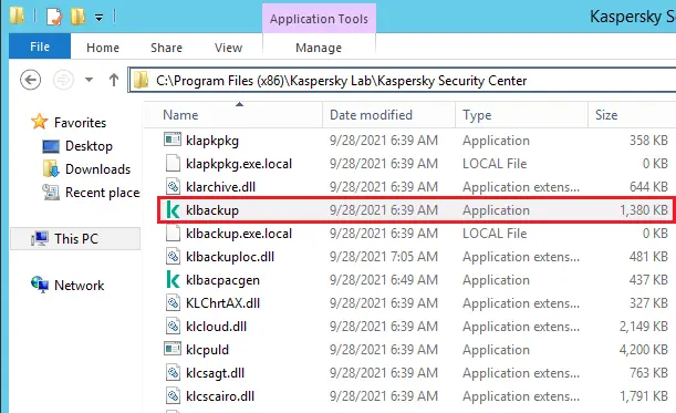 Kaspersky klbackup directory