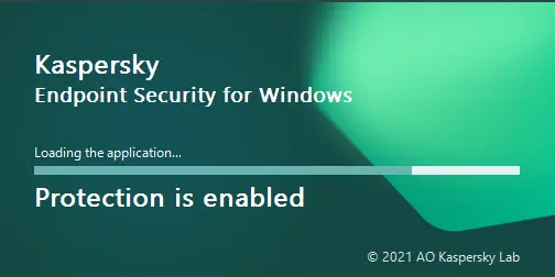 Kaspersky loading the application